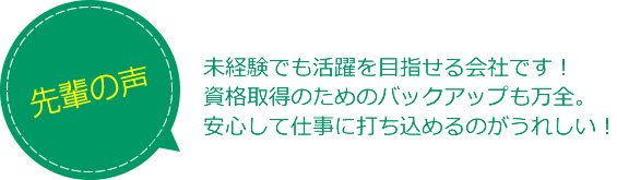 先輩からのひとこと